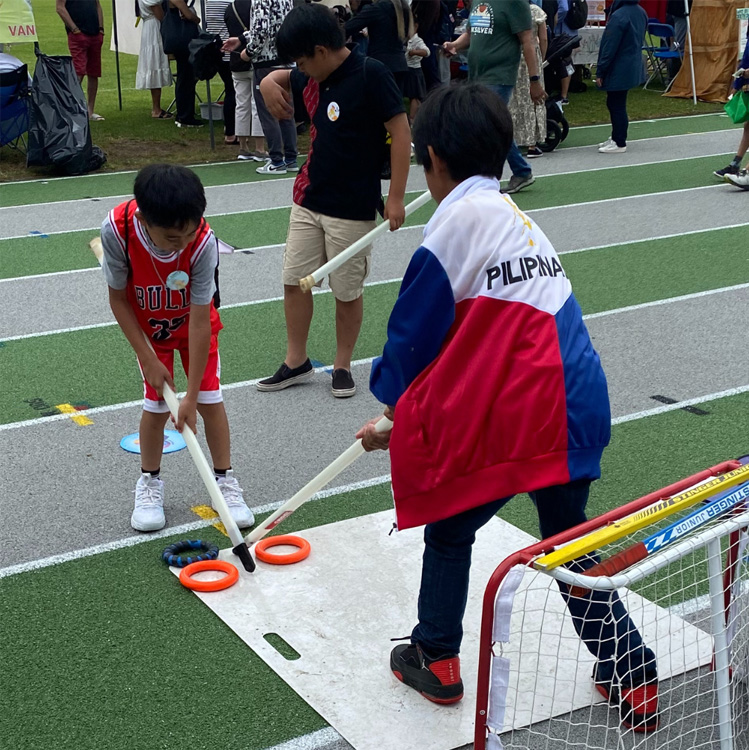 Filipino Boys playing ringette